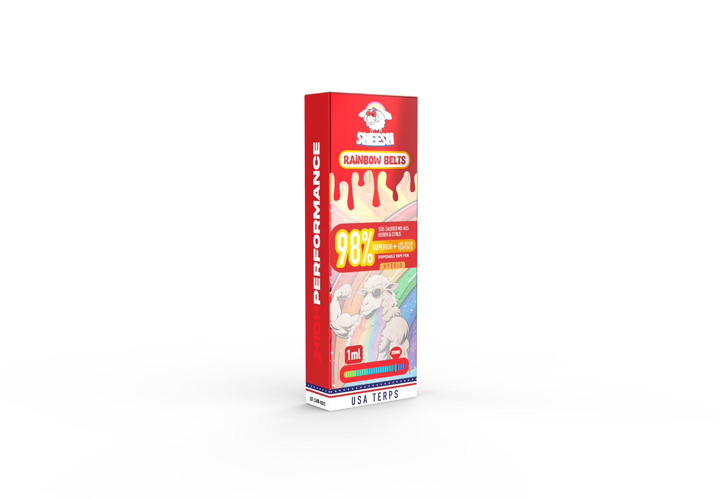 Sheesh H3 Superior Vape 1ml – Rainbow Belts Verpackung