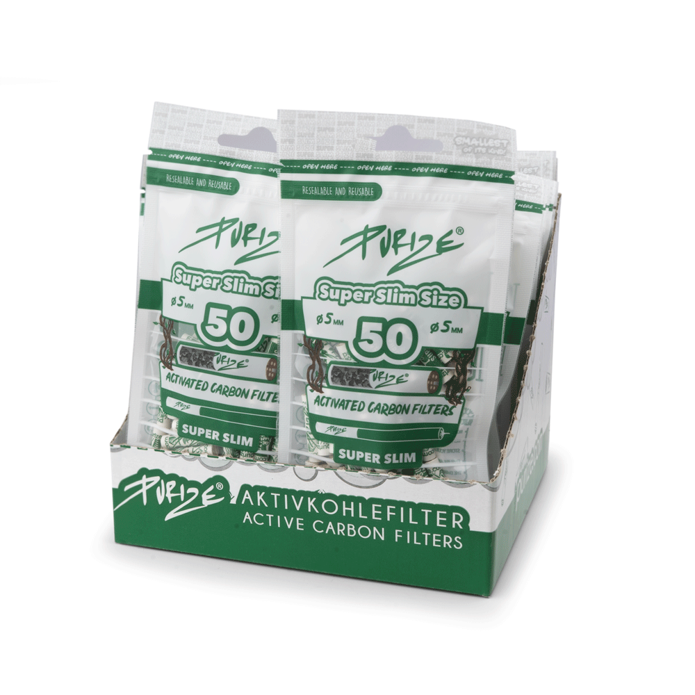 PURIZE® SUPER Slim Size Aktivkohlefilter 20x (50stk)