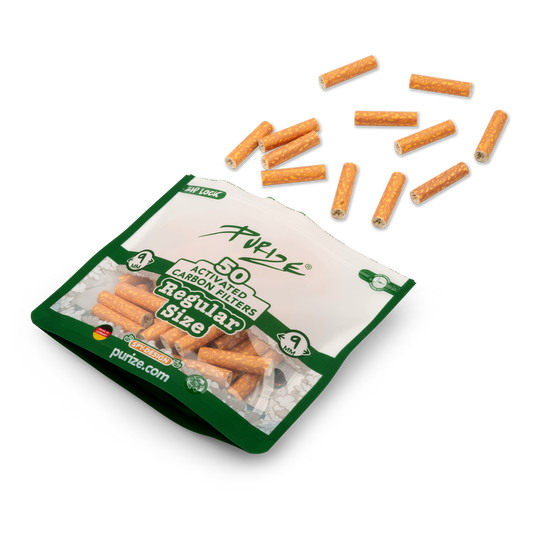 PURIZE® Regular Size Aktivkohlefilter 9mm 8x (50stk)