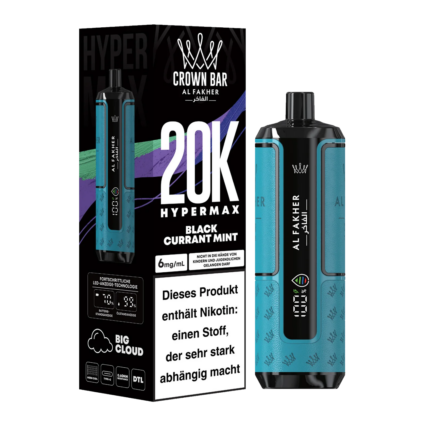 Al Fakher Crown Bar Hypermax 20K (5stk.)