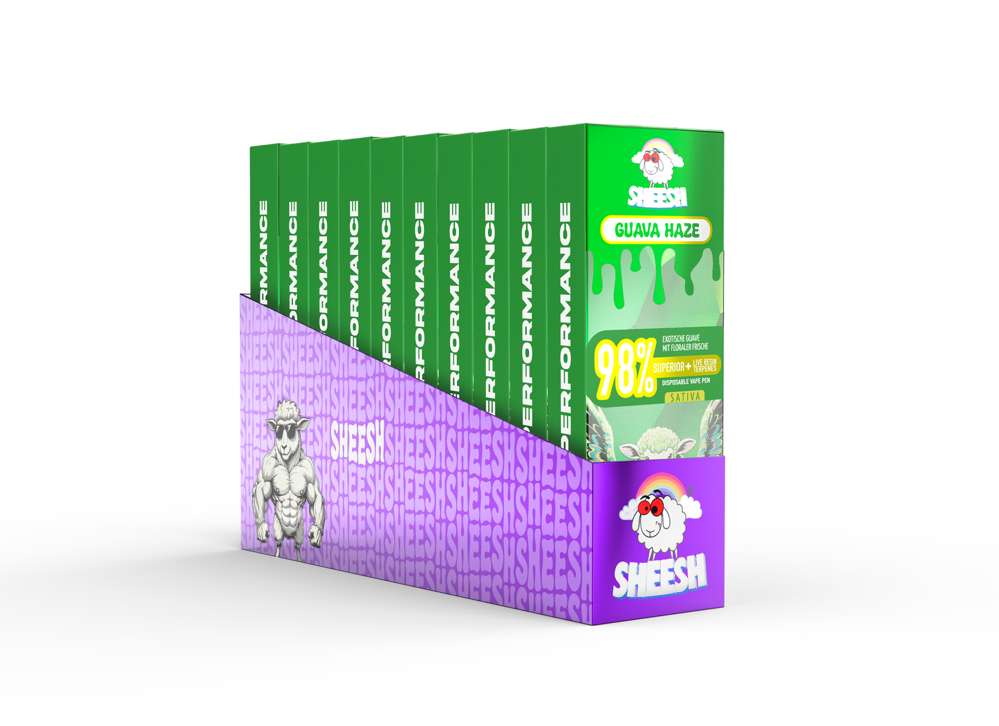 Sheesh H3 Superior Vape 1ml – Guava Haze mit Verpackung