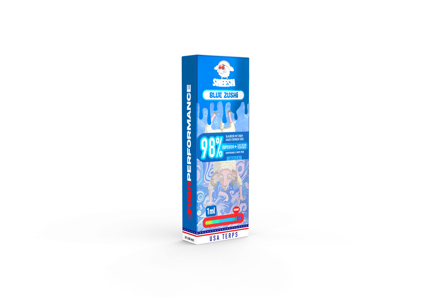 Sheesh H3 Superior Vape 1ml – Blue Zushi Verpackung