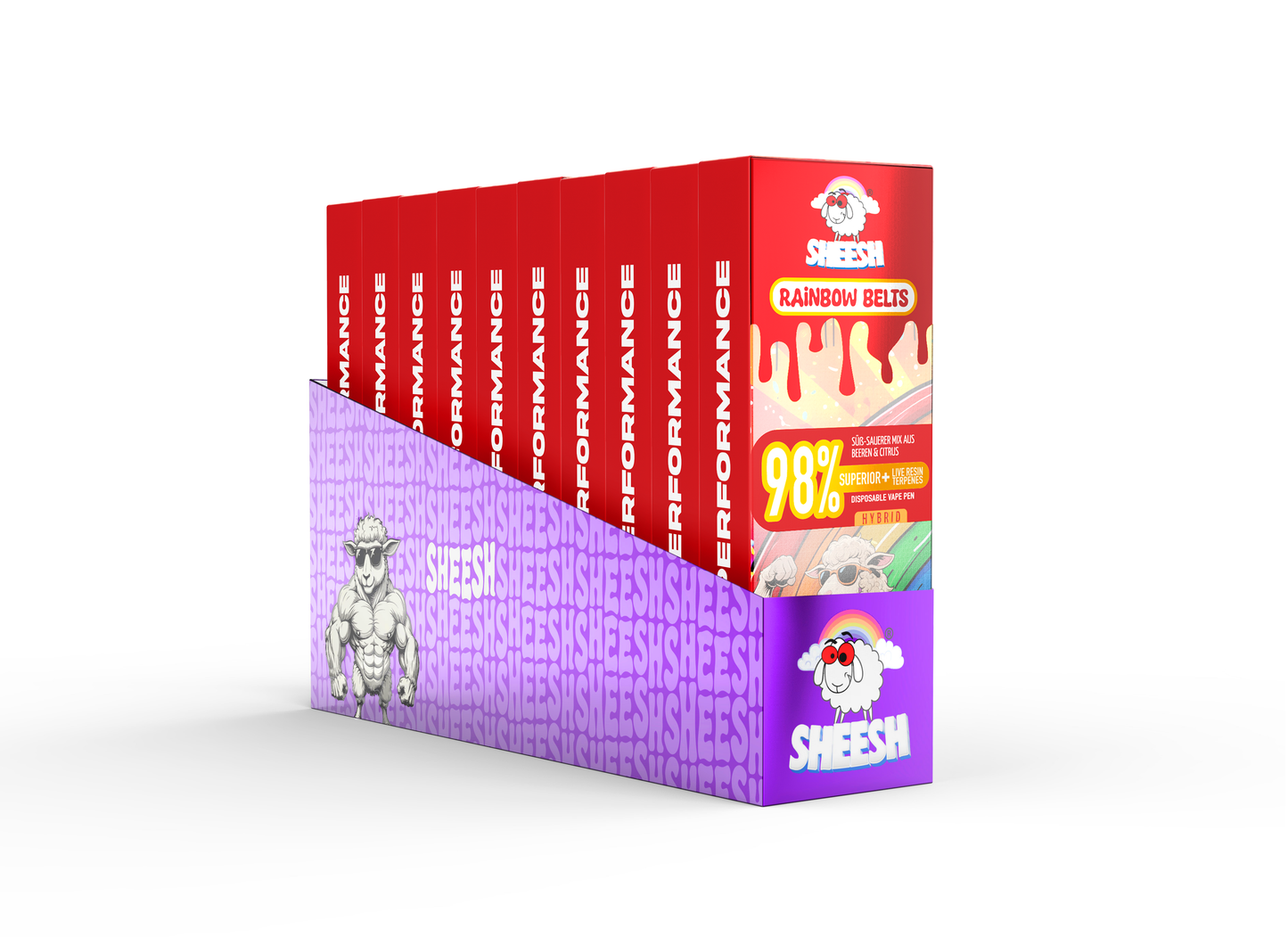 Sheesh H3 Superior Vape 1ml – Rainbow Belts mit Verpackung