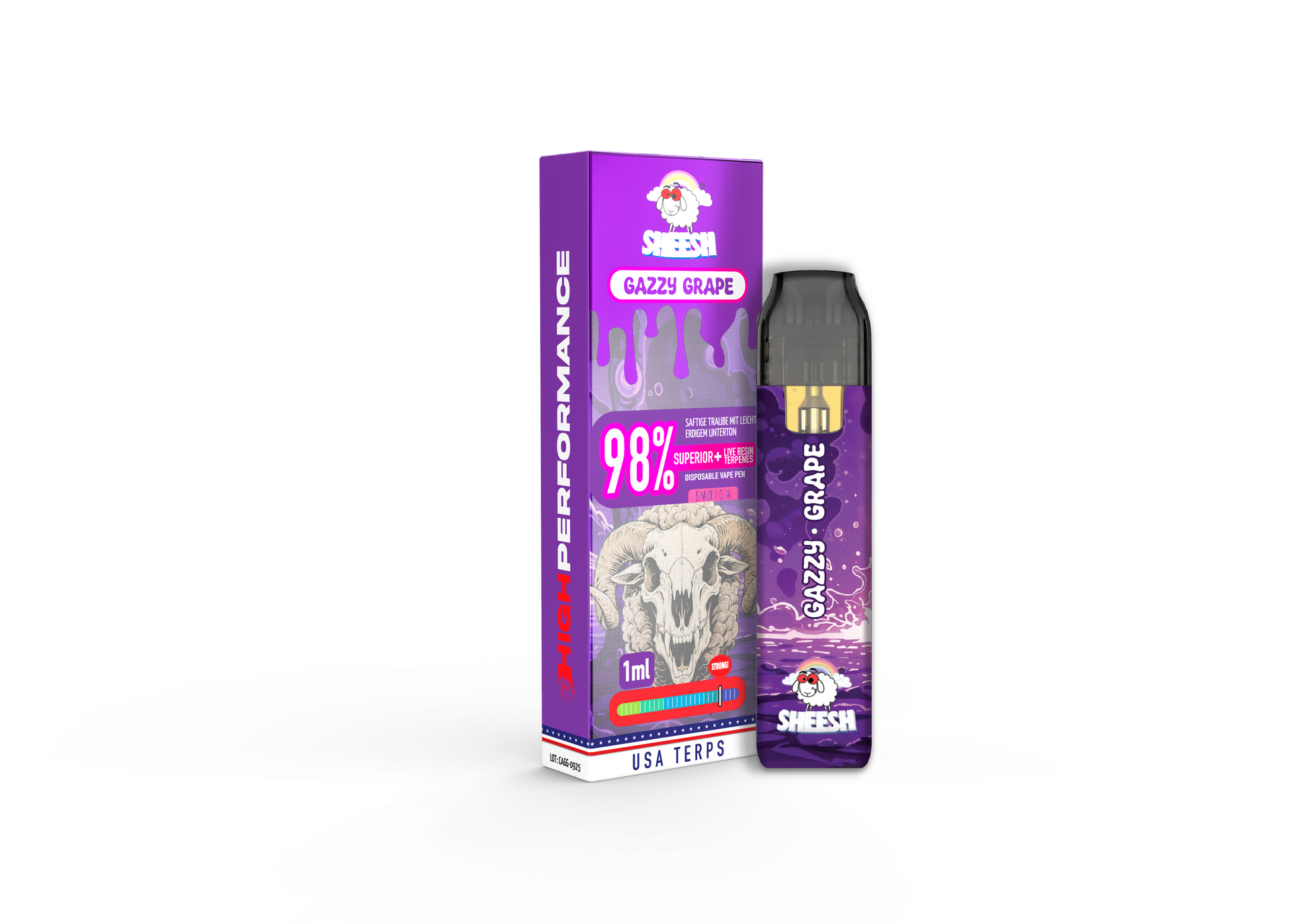 Sheesh H3 Superior Vape 1ml – Gazzy Grape Gerät