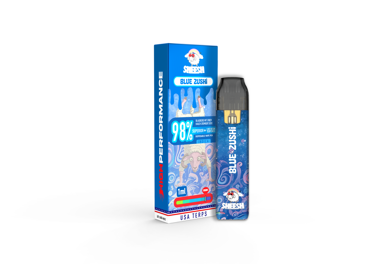 Sheesh H3 Superior Vape 1ml – Blue Zushi Gerät