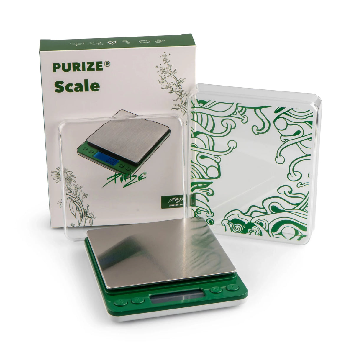 PURIZE® Scale Feinwaage mit Verpackung und Schutzabdeckung