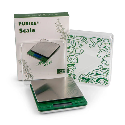 PURIZE® Scale Feinwaage mit Verpackung und Schutzabdeckung