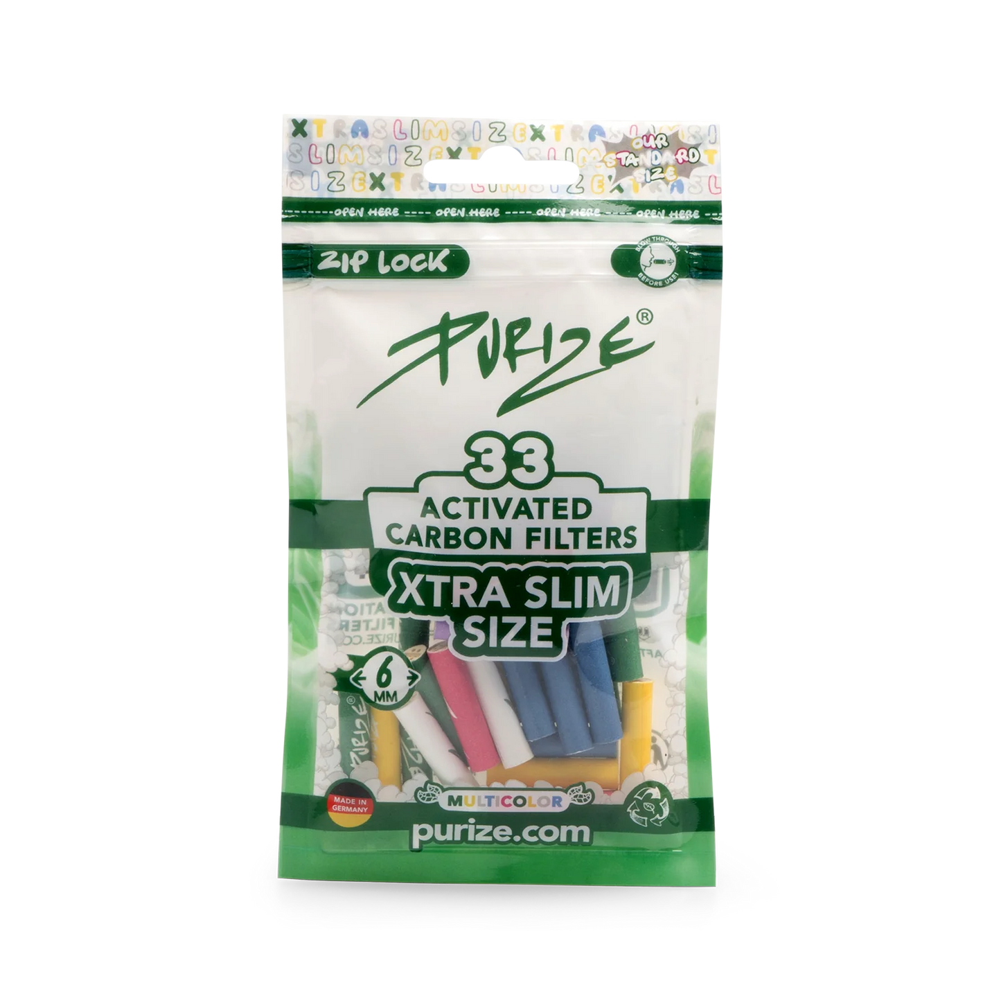 PURIZE® XTRA Slim Size Aktivkohlefilter 6mm 20x (33stk)