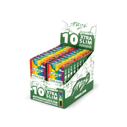 PURIZE® XTRA Slim Size Aktivkohlefilter 10er Rainbow 20x