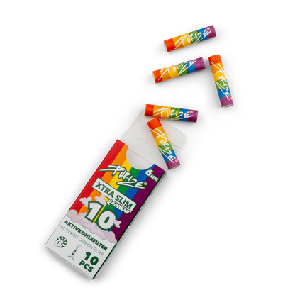 PURIZE® XTRA Slim Size Aktivkohlefilter 10er Rainbow 20x