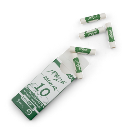 PURIZE® Regular Size Aktivkohlefilter 9mm 10er Weiß 20x