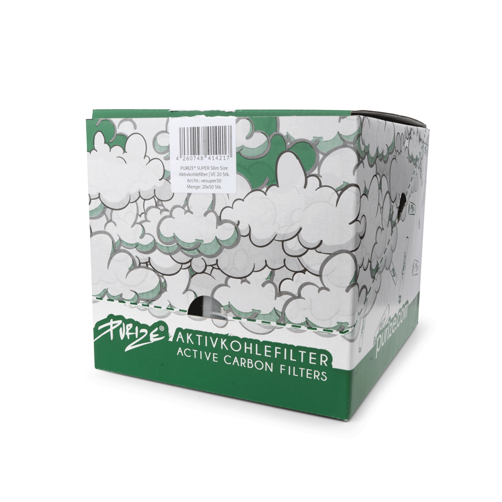 PURIZE® SUPER Slim Size Aktivkohlefilter 20x (50stk)